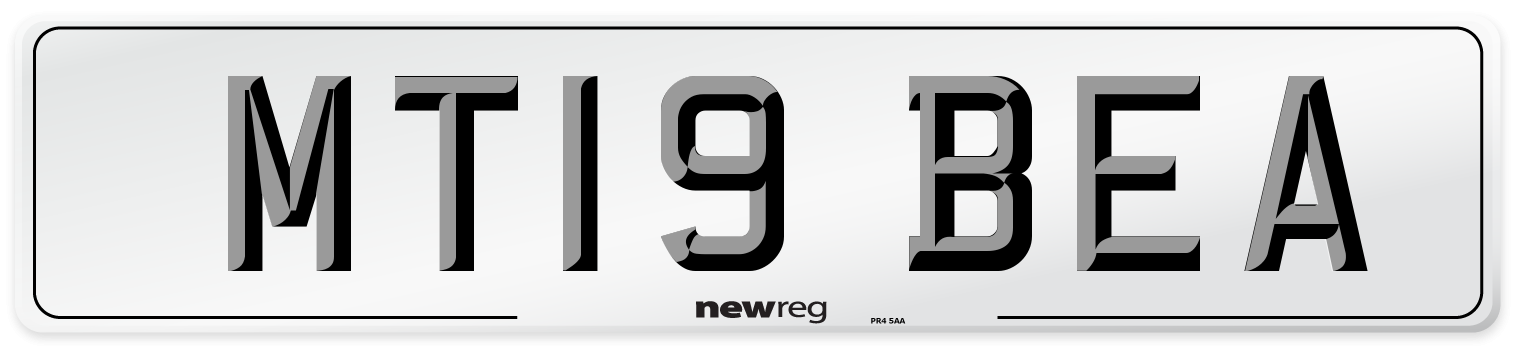 MT19 BEA Number Plate from New Reg